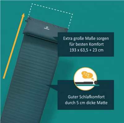 Isomatte Trek Bed Flex mit Kissen